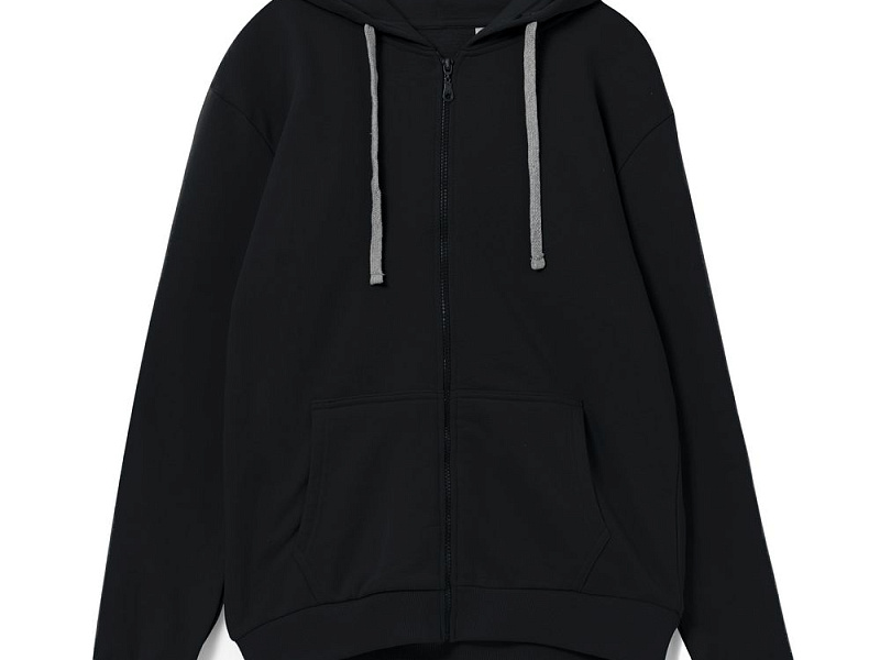 Толстовка на молнии с капюшоном Unit Siverga, черная
