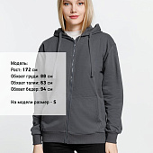 Толстовка на молнии с капюшоном Siverga 2.0, темно-серая (графит)