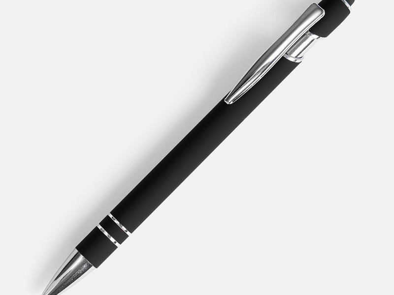 Ручка шариковая Pointer Soft Touch со стилусом, черная