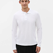 Рубашка поло мужская с длинным рукавом Perfect LSL Men, белая