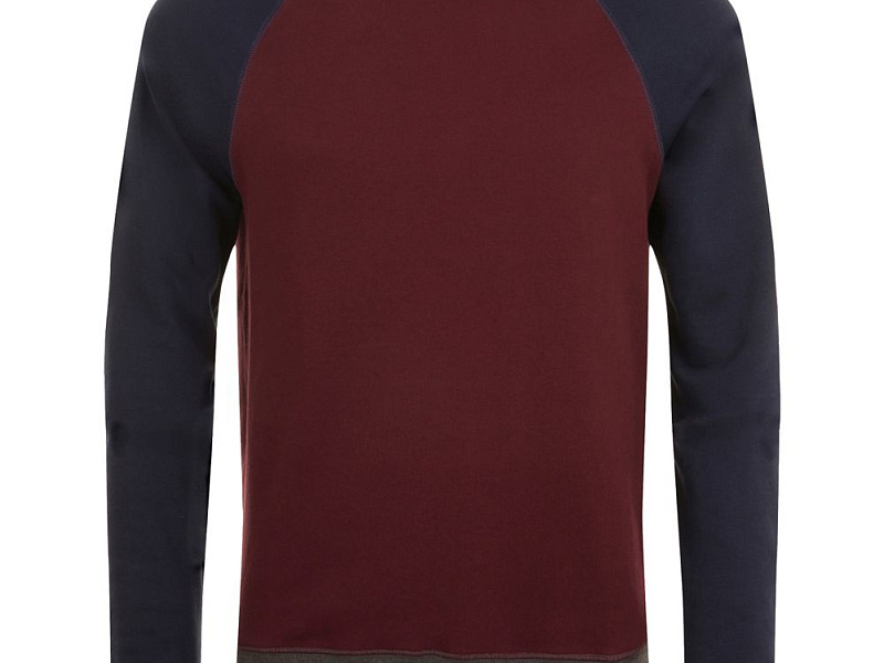 Толстовка унисекс Sandro, бордовая с темно-синим