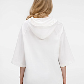Футболка оверсайз унисекс с капюшоном Neofit, молочно-белая