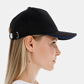 Бейсболка Long Beach, черная с ярко-синим