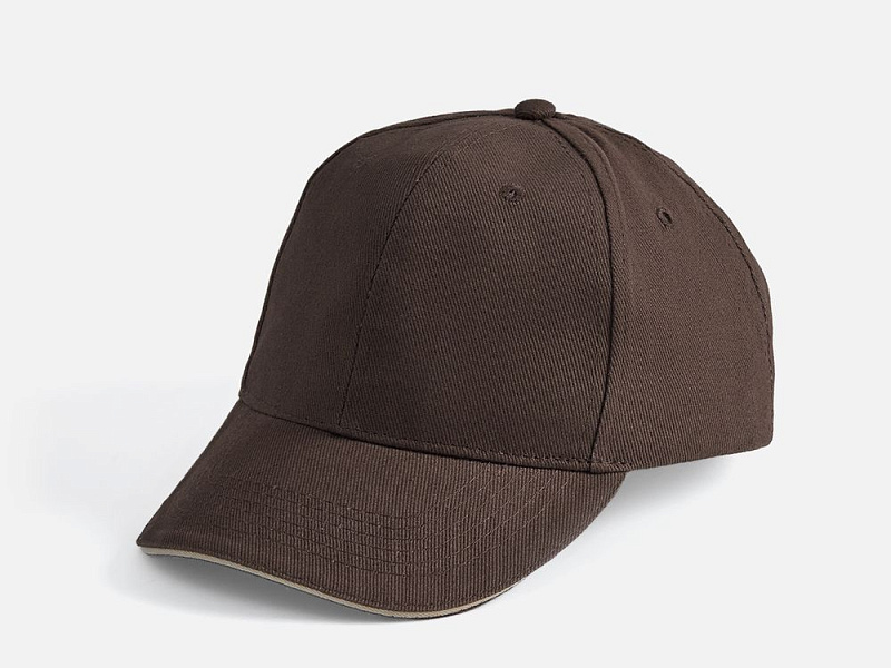 Бейсболка Buffalo, коричневая с бежевым