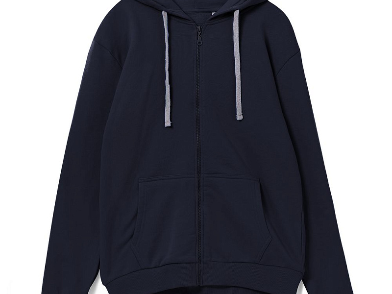 Толстовка на молнии с капюшоном Unit Siverga, темно-синяя