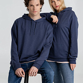 Толстовка с капюшоном унисекс Hoodie, синий меланж