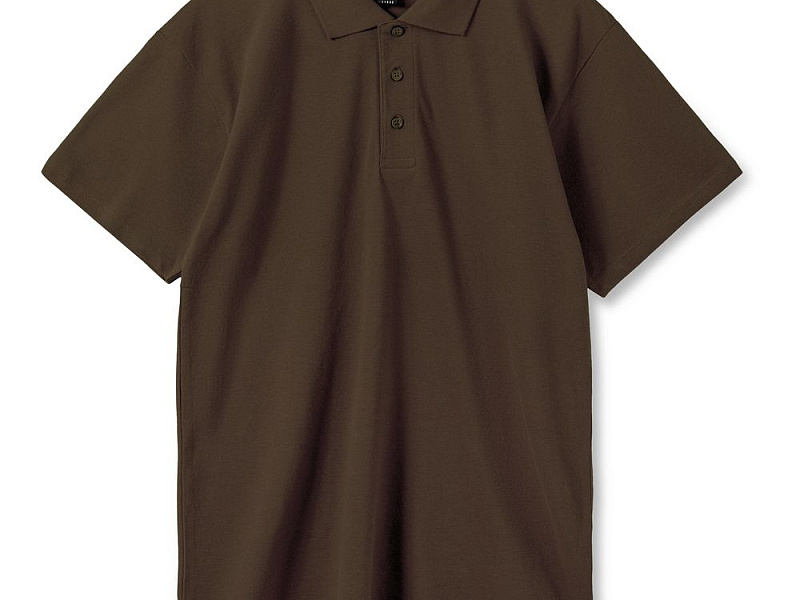 Рубашка поло мужская Summer 170, темно-коричневая (шоколад)