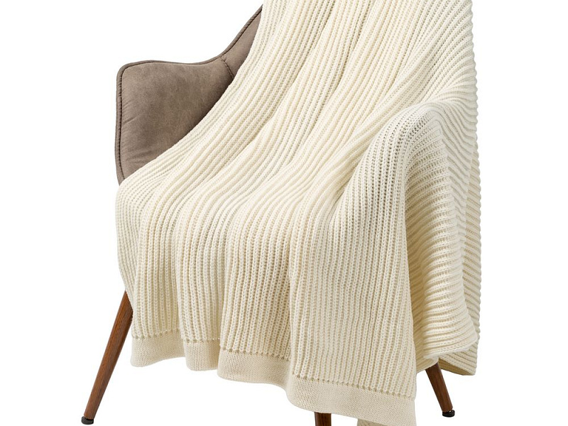 Плед Shirr, молочно-белый