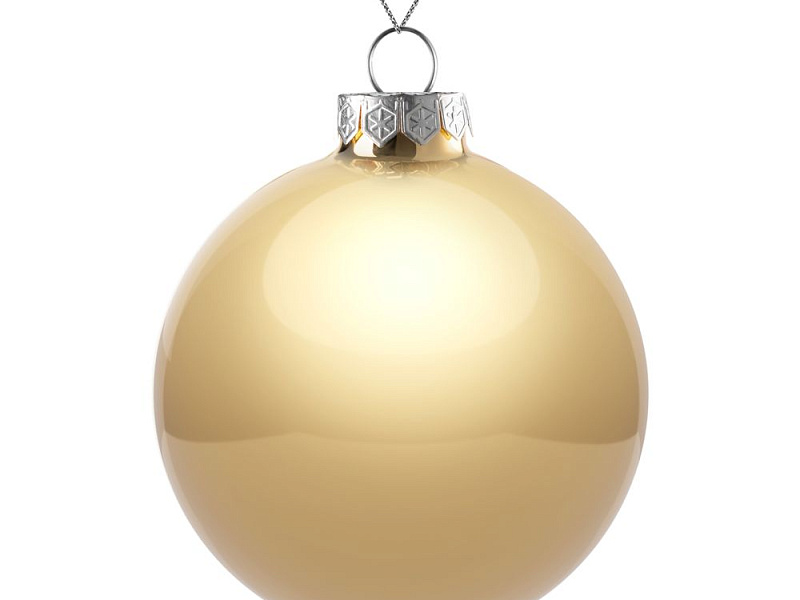Елочный шар Finery Gloss, 10 см, глянцевый золотистый