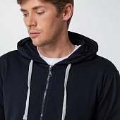 Толстовка на молнии с капюшоном Unit Siverga, темно-синяя