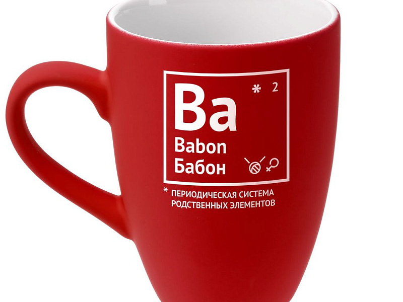 Кружка «Бабон» с покрытием софт-тач, ярко-красная