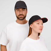 Бейсболка Buffalo, черная с красным