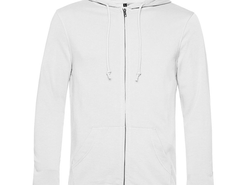 Толстовка на молнии с капюшоном унисекс BNC Inspire (Organic), белая