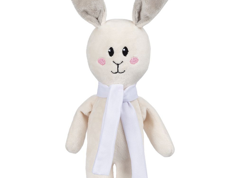 Мягкая игрушка Beastie Toys, заяц с белым шарфом