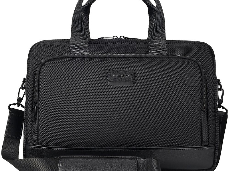 Сумка для ноутбука Santiago с кожаной отделкой, черная