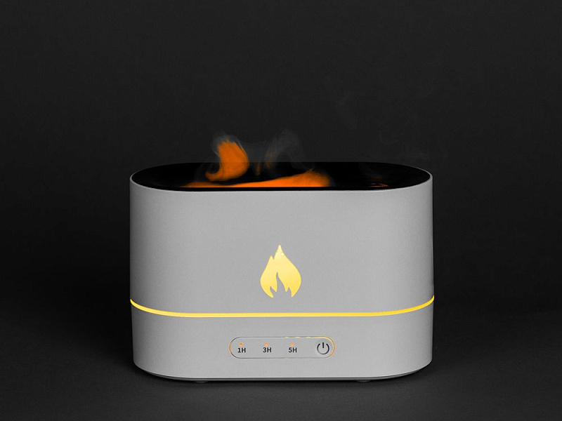 Увлажнитель-ароматизатор с имитацией пламени Fuego, белый