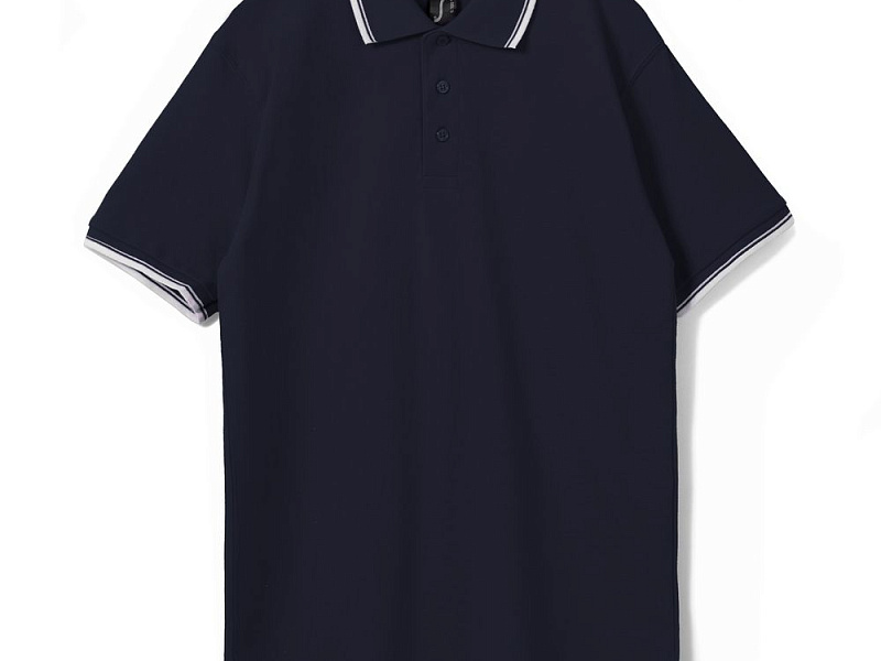 Рубашка поло мужская с контрастной отделкой Practice 270, темно-синий/белый