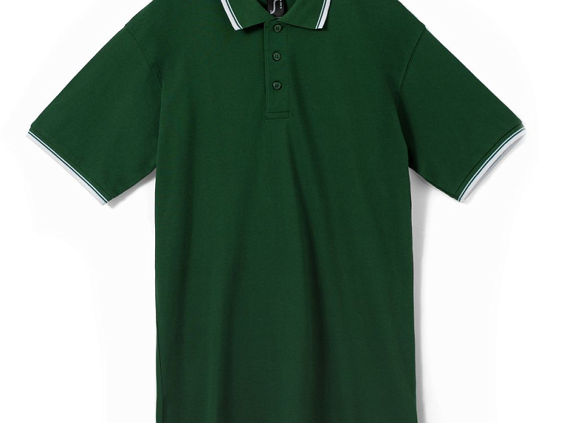 Рубашка поло мужская с контрастной отделкой Practice 270, зеленый/белый