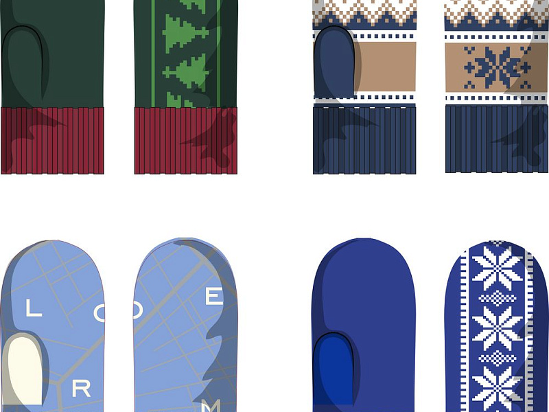 Варежки Joyful на заказ, полушерсть