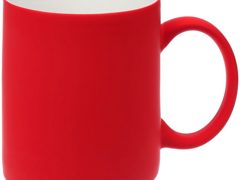 Кружка Promo Soft с покрытием софт-тач, ярко-красная
