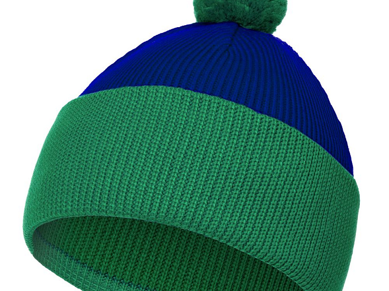 Шапка Snappy, синяя с зеленым