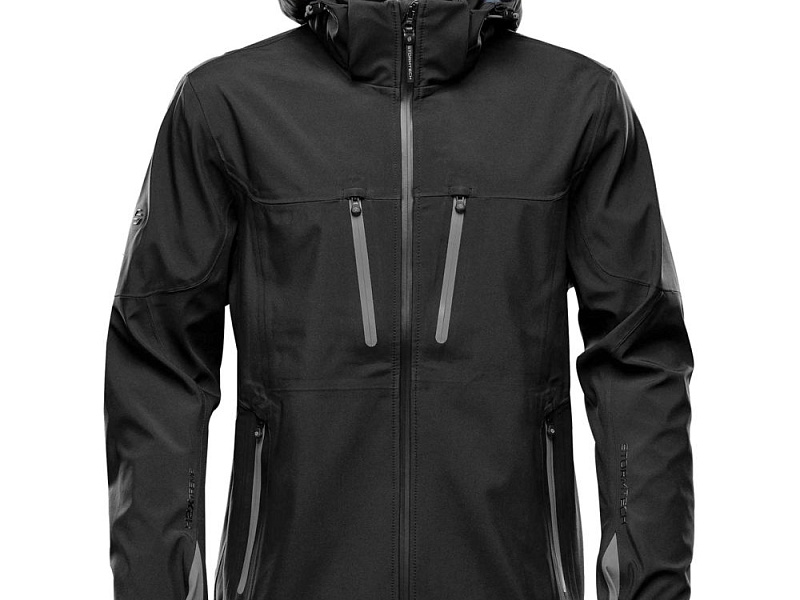 Куртка софтшелл мужская Patrol, черная с серым