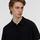 Рубашка поло унисекс Pulse, черная