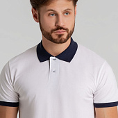 Рубашка поло Prince 190, белая с темно-синим