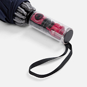 Зонт наоборот складной Futurum со светоотражающим кантом, темно-синий