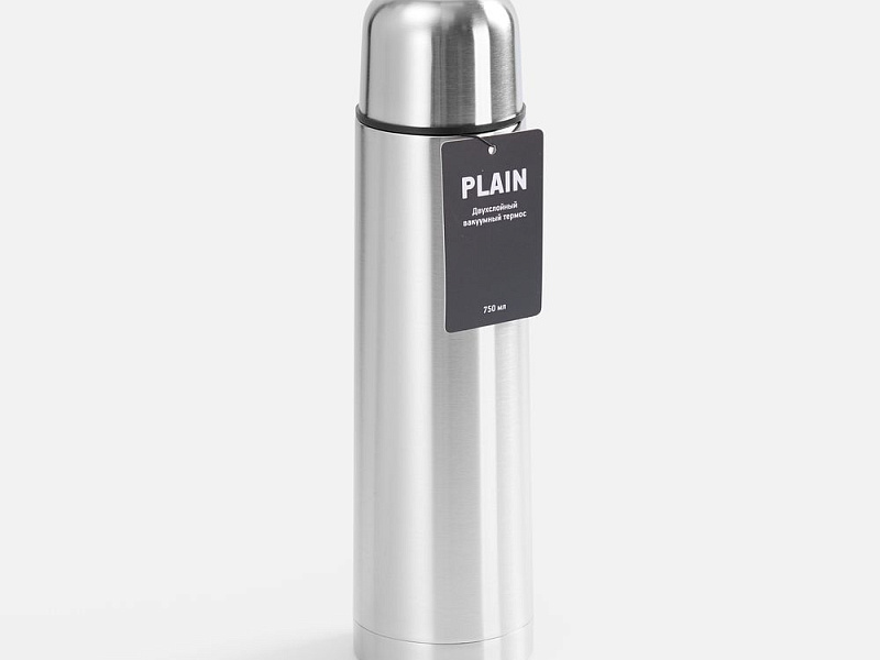 Термос Plain 750, ver.2, серебристый