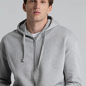 Толстовка на молнии с капюшоном Unit Siverga Heavy, серый меланж