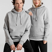 Толстовка с капюшоном унисекс King, серый меланж