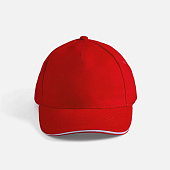 Бейсболка Long Beach, красная с белым