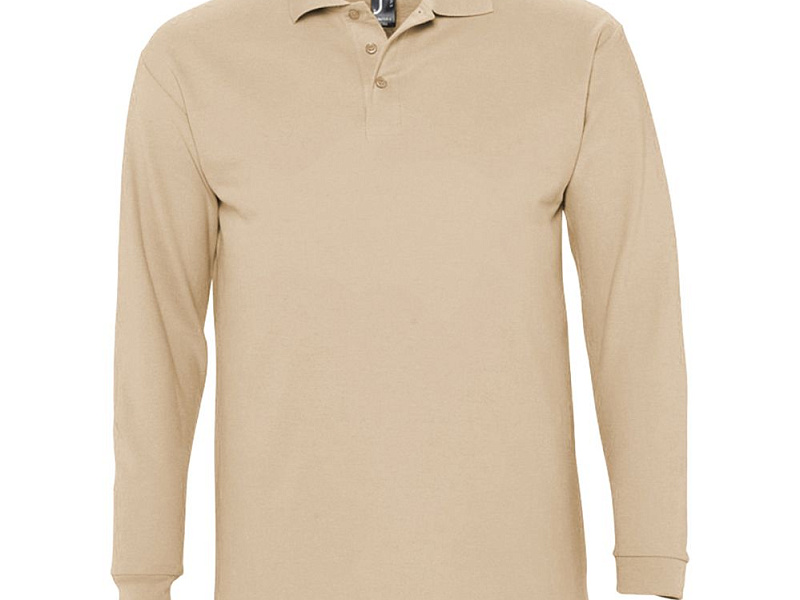Рубашка поло мужская с длинным рукавом Winter II 210 бежевая