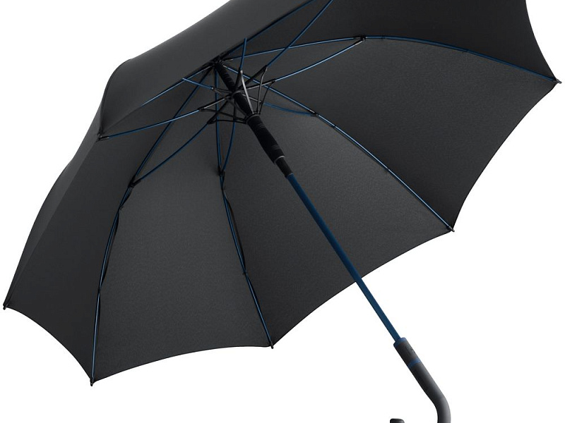 Зонт-трость с цветными спицами Color Style, синий с черной ручкой