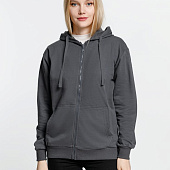 Толстовка на молнии с капюшоном Siverga 2.0, темно-серая (графит)