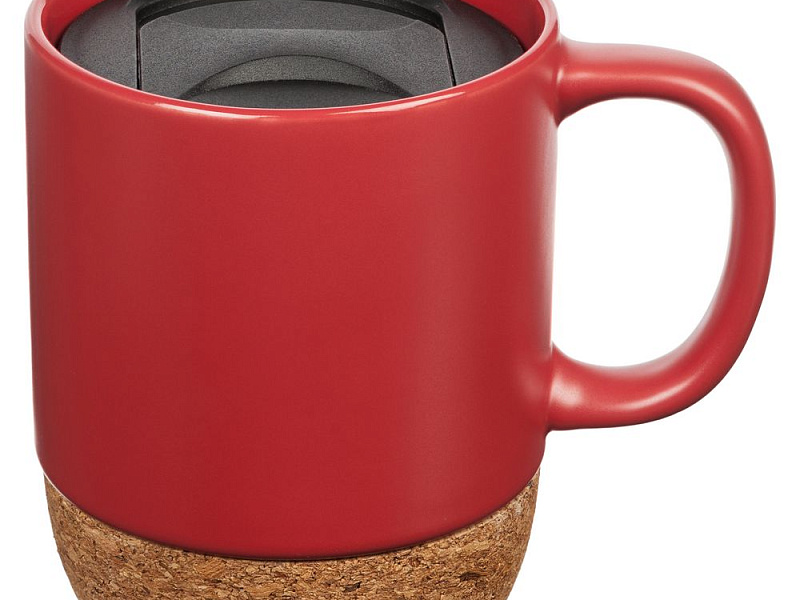 Кружка с пробковой подставкой Corky Walk, красная