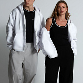 Толстовка унисекс оверсайз Zippy, белая
