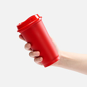 Стакан с крышкой Color Cap, ver.2, красный