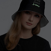 Панама Drunk со светящимся принтом, черная