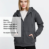 Толстовка на молнии с капюшоном Siverga Heavy 2.0, темно-серая (графит)