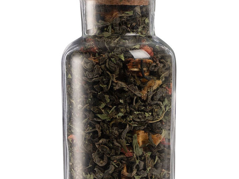 Чай «Сокочай», мини, зеленый с соком ананаса, с кусочками ананаса, клубникой и мятой