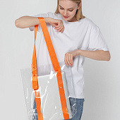 Шопер Clear Fest, прозрачный с оранжевыми ручками