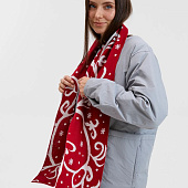 Шарф Adventino, красный с молочным
