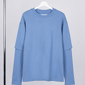 Футболка оверсайз с двойным рукавом Kosmos, синяя