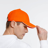 Бейсболка Spiker, оранжевая с белым