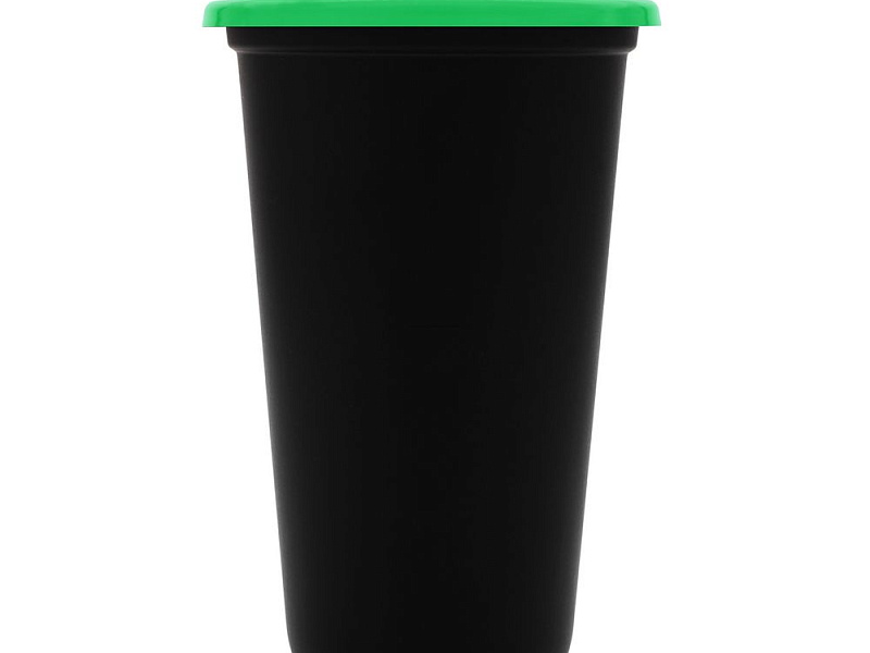 Стакан с крышкой Color Cap Black, черный с зеленым