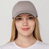 Бейсболка Canopy, серая с черным кантом