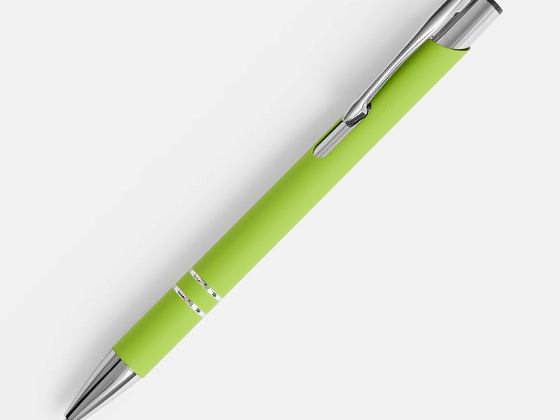 Ручка шариковая Keskus Soft Touch, зеленое яблоко