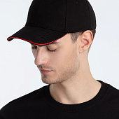 Бейсболка Buffalo, черная с красным